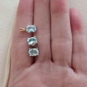 Blue topaz earrings and pendant
